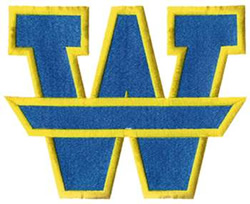 Letter W with Banner Machine Embroidery Design