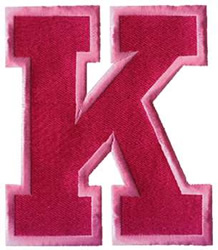 Filled K Machine Embroidery Design