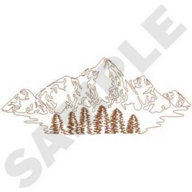 Picture of Mountains & Trees Machine Embroidery Design