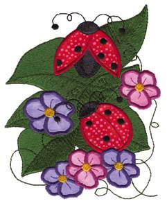 Picture of Ladybugs Applique Machine Embroidery Design