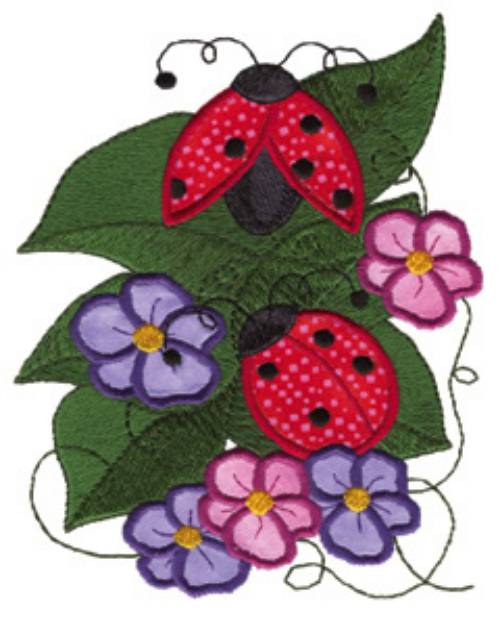 Picture of Ladybugs Applique Machine Embroidery Design