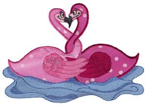 Picture of Pink Flamingos Applique Machine Embroidery Design