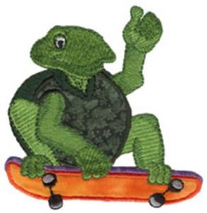 Picture of Skateboard Turtle Machine Embroidery Design
