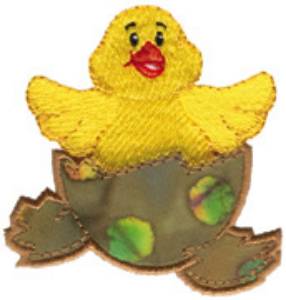 Picture of Chick In Egg Applique Machine Embroidery Design