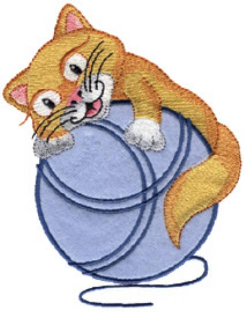 Picture of Kitten Yarn Applique Machine Embroidery Design