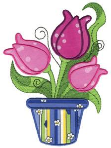 Picture of Tulips Applique Machine Embroidery Design