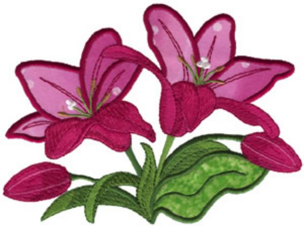 Picture of Lily Applique Machine Embroidery Design