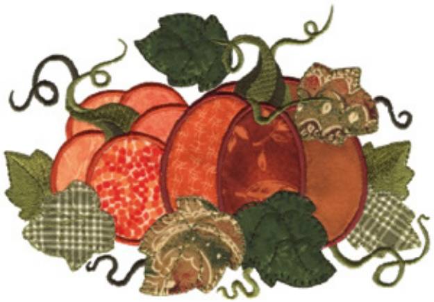 Picture of Pumpkins Applique Machine Embroidery Design