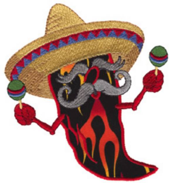 Picture of Mexican Chili Pepper Machine Embroidery Design
