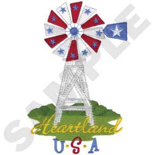 Picture of Patriotic Windmill Machine Embroidery Design