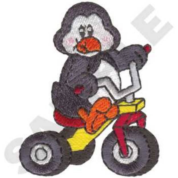 Picture of Penguin Riding Bike Machine Embroidery Design