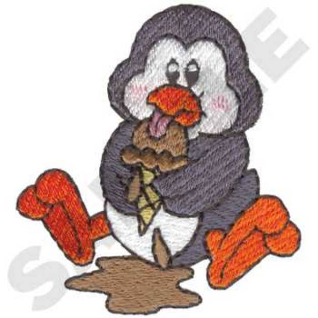 Picture of Penguin Eating Machine Embroidery Design