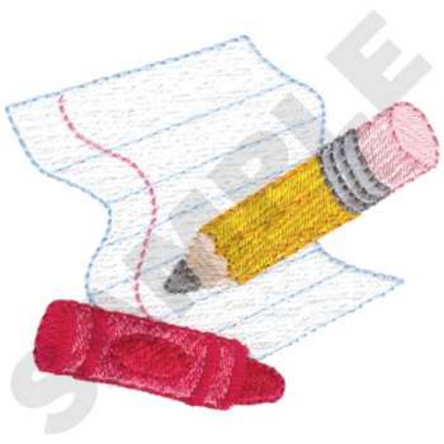 Picture of Writing Utensils Machine Embroidery Design
