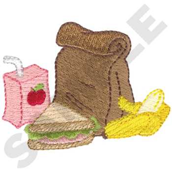 Paper Bag Lunch Machine Embroidery Design