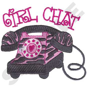 Girl Chat Machine Embroidery Design