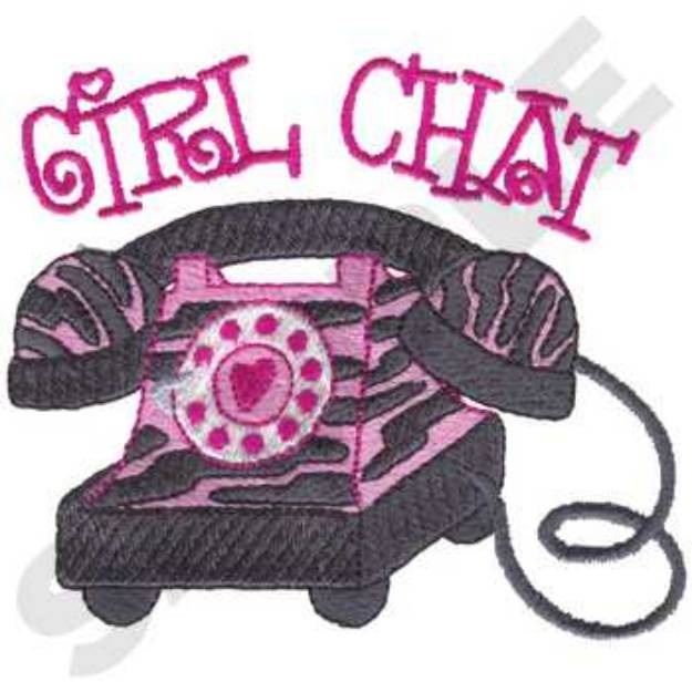 Picture of Girl Chat Machine Embroidery Design