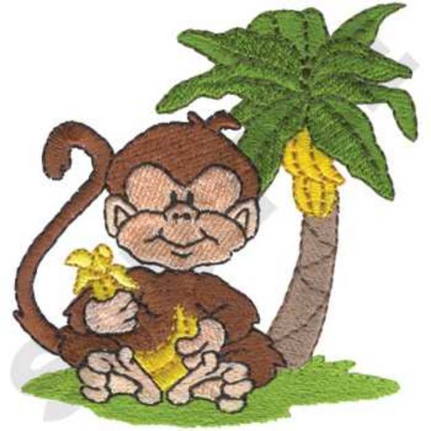 Picture of Monkey Bananas Machine Embroidery Design