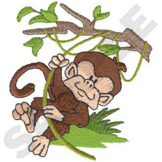 Picture of Monkey On Vine Machine Embroidery Design