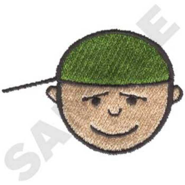 Picture of Stick Boy Face Machine Embroidery Design