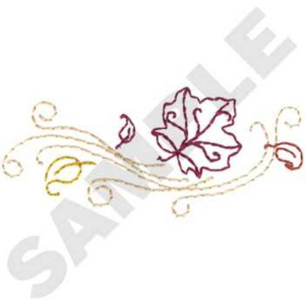 Picture of Leaf Accent Machine Embroidery Design