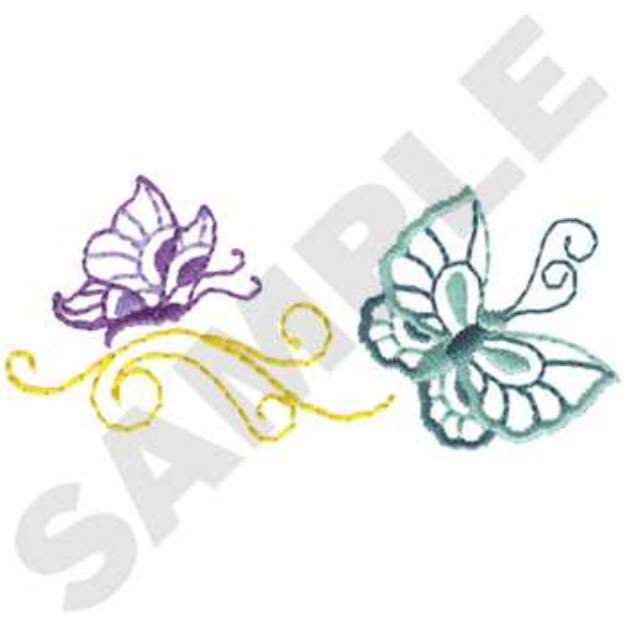 Picture of Butterfly Accent Machine Embroidery Design