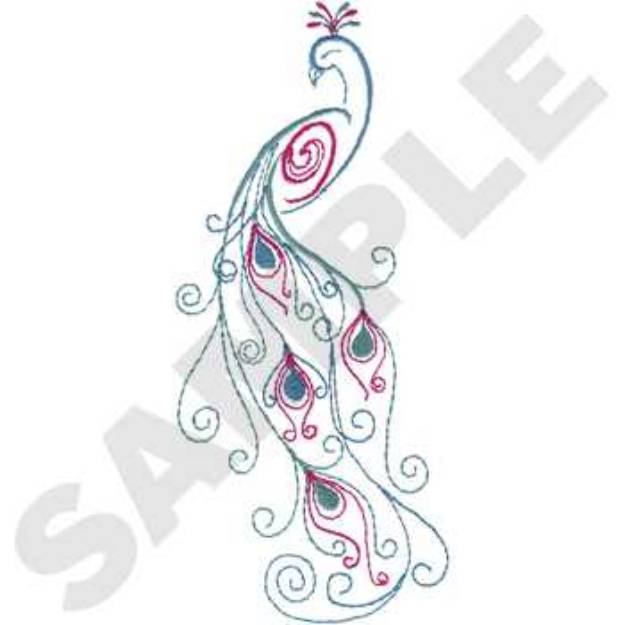 Picture of Peacock Machine Embroidery Design
