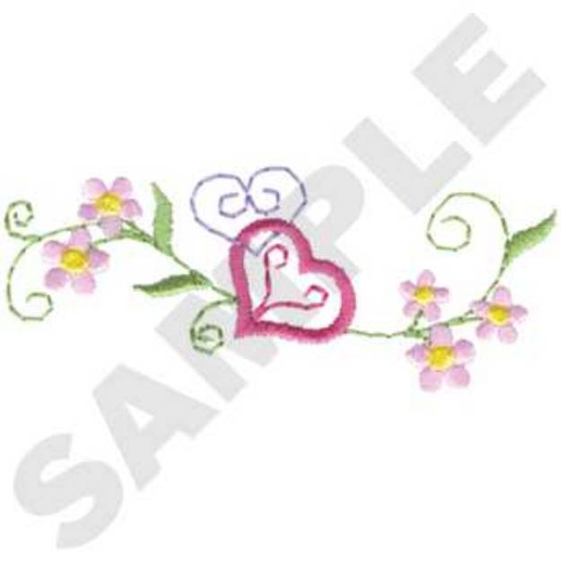 Picture of Hearts & Flowers Accent Machine Embroidery Design