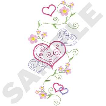 Hearts & Flowers Machine Embroidery Design