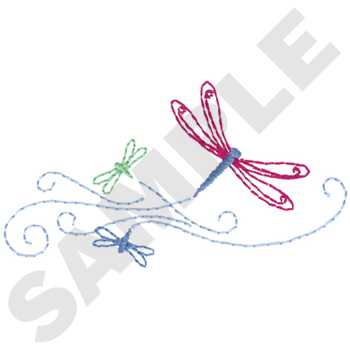 Dragonfly Accent Machine Embroidery Design