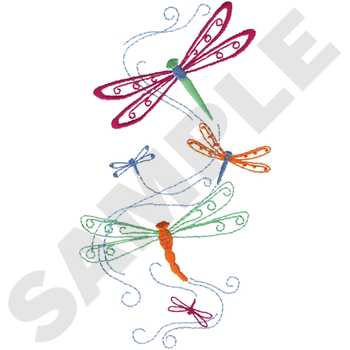 Dragonflies Machine Embroidery Design