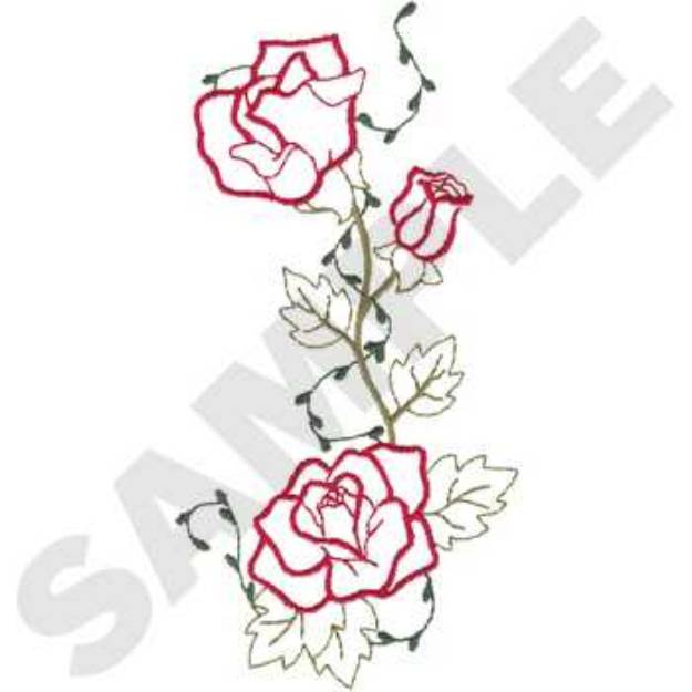 Picture of Roses Machine Embroidery Design