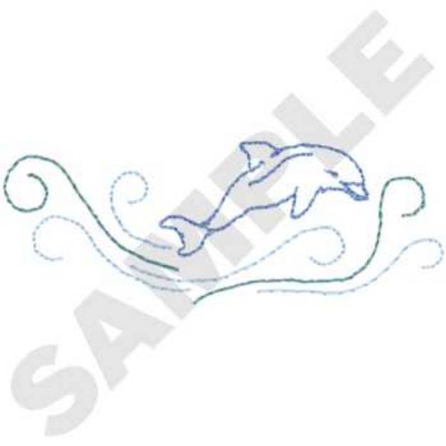 Picture of Dolphin Accent Machine Embroidery Design