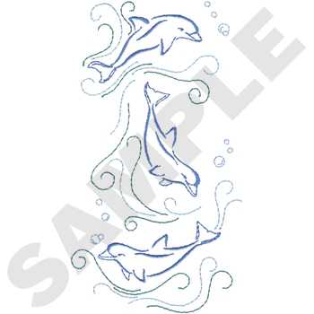Dolphins Machine Embroidery Design
