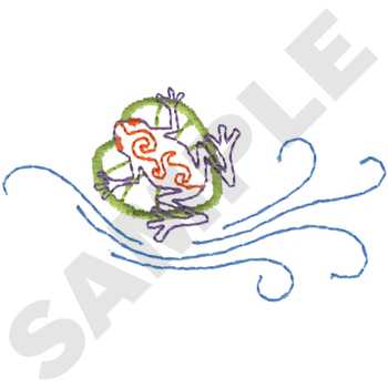 Frog Accent Machine Embroidery Design