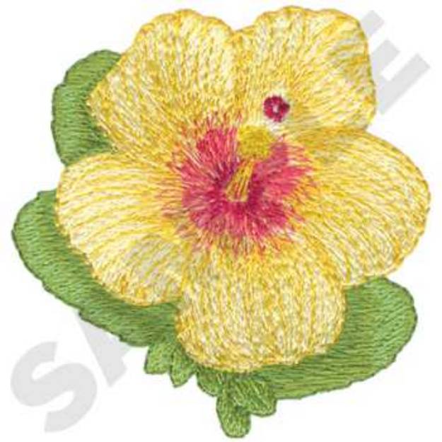 Picture of Yellow Hibiscus Machine Embroidery Design