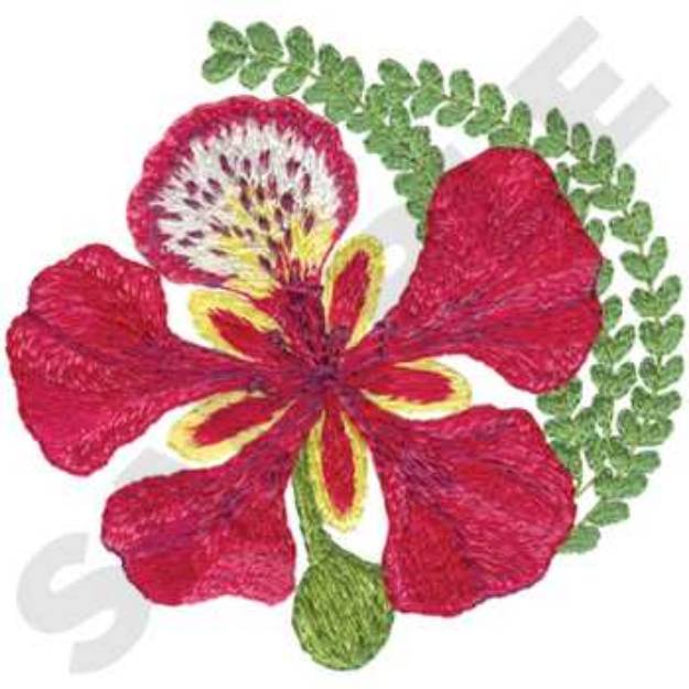 Picture of Royal Poinciana Machine Embroidery Design