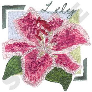 Stargazer Lily Machine Embroidery Design