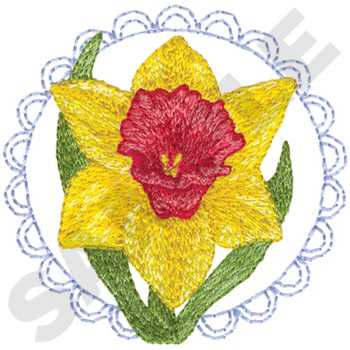 Daffodil Machine Embroidery Design