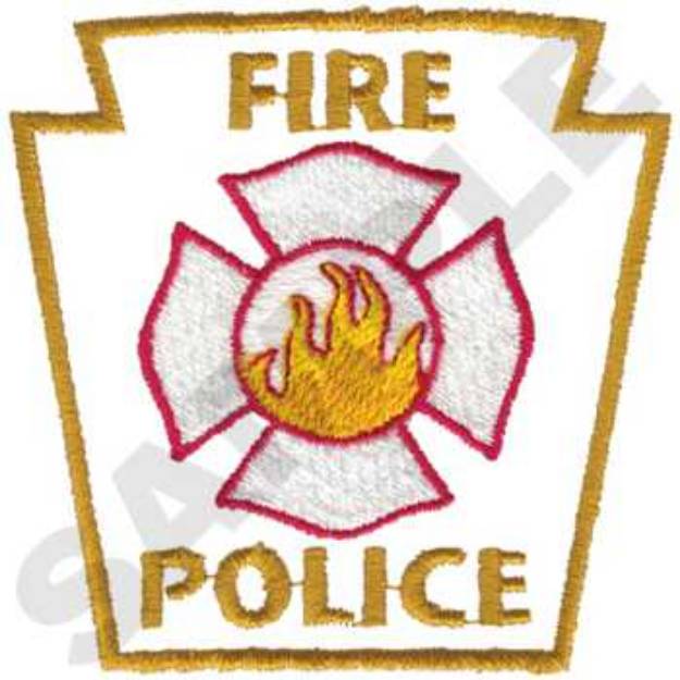 Picture of Fire Police Machine Embroidery Design