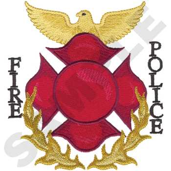 Fire Police Machine Embroidery Design