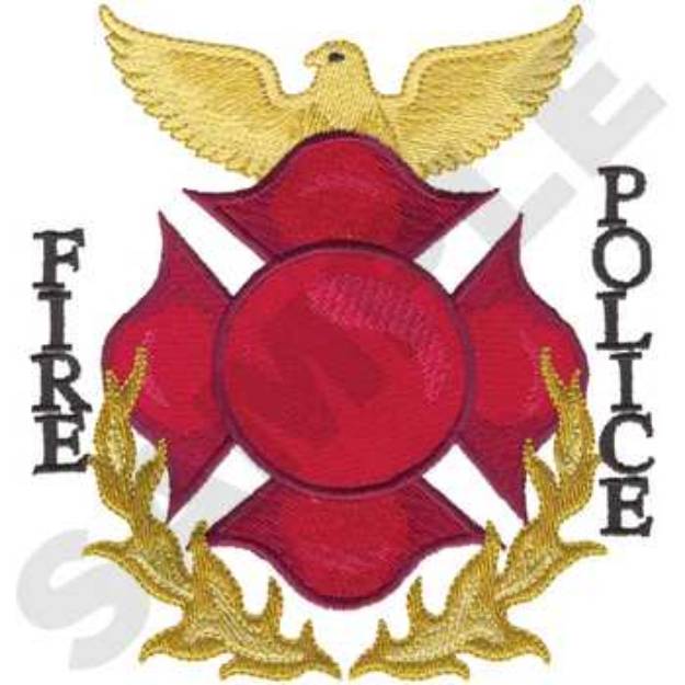 Picture of Fire Police Machine Embroidery Design