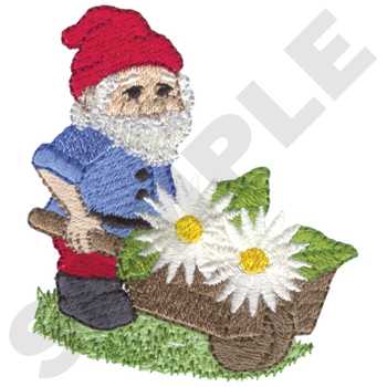 Garden Gnome Machine Embroidery Design