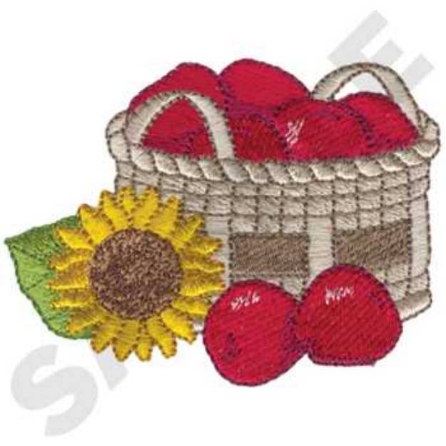 Picture of Apple Basket Machine Embroidery Design