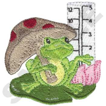 Frog Rain Gauge Machine Embroidery Design
