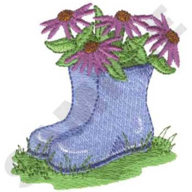 Picture of Garden Boot Planter Machine Embroidery Design