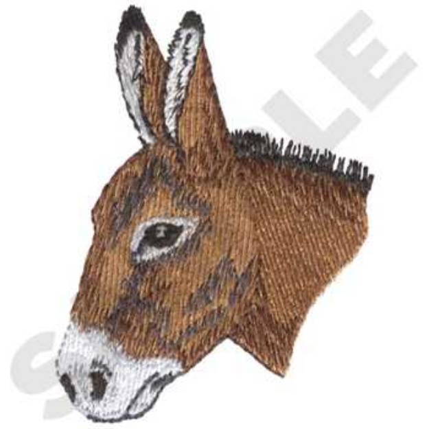 Picture of Wild Donkey Head Machine Embroidery Design