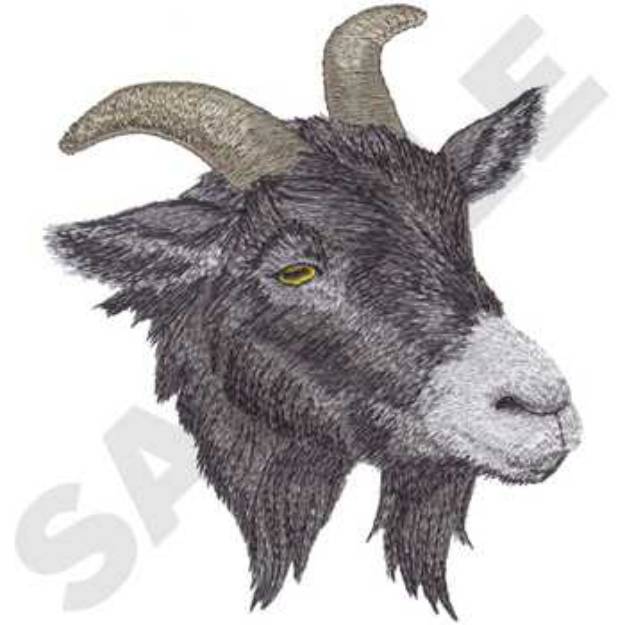 Picture of Pygmy Goat Head Machine Embroidery Design