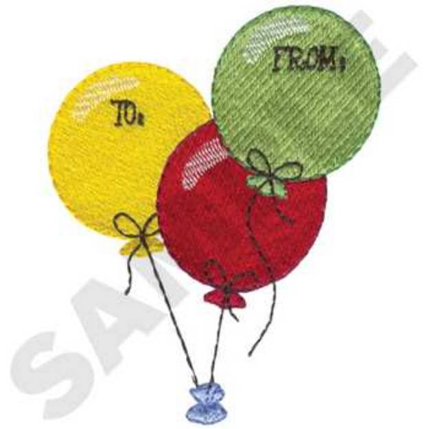 Picture of Balloons Tag Machine Embroidery Design