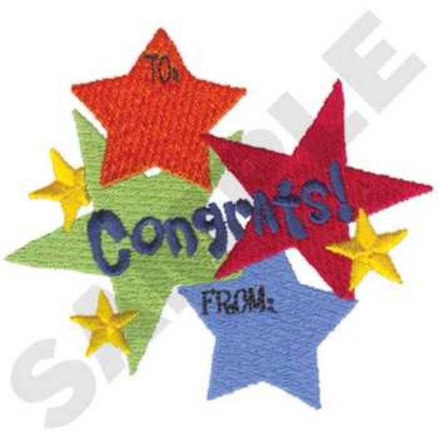 Picture of Congrats Tag Machine Embroidery Design