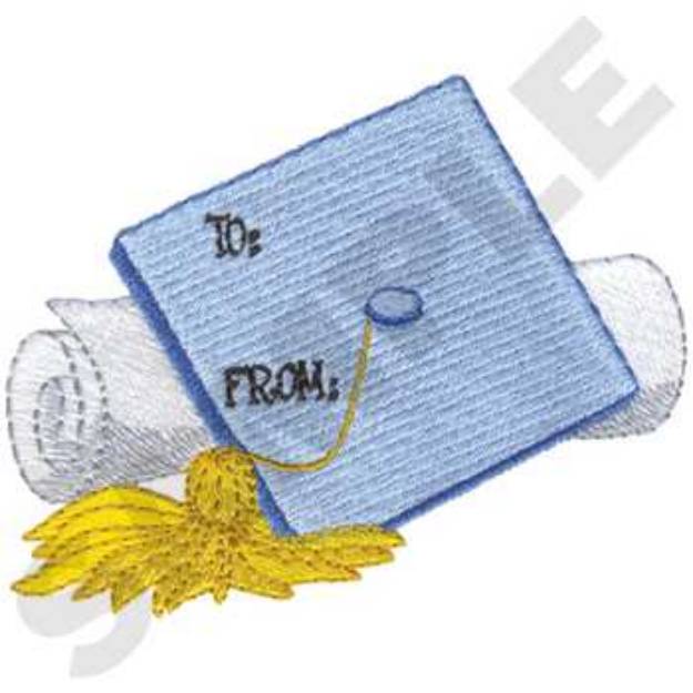 Picture of Graduation Tag Machine Embroidery Design